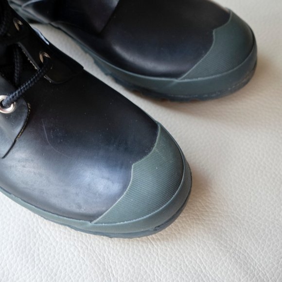 HUNTER Watling Black Lace-Up Rain Boots 6 - Picture 4 of 15